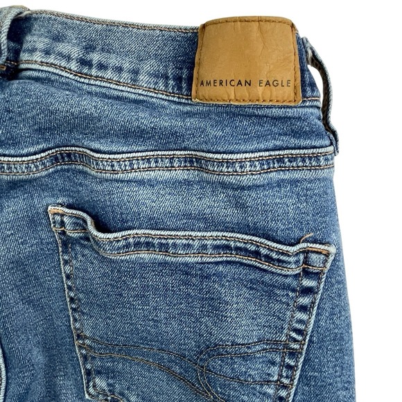 American Eagle 90's Straight Jeans Women's 0 Blue Denim Stretch Medium Wash - Picture 5 of 9